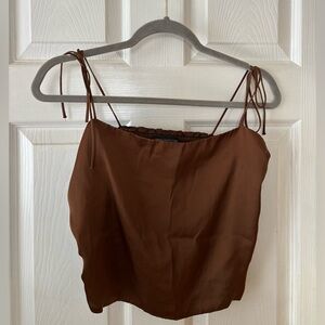 Urban Outfitters Brown Silky Tank Top Size Large